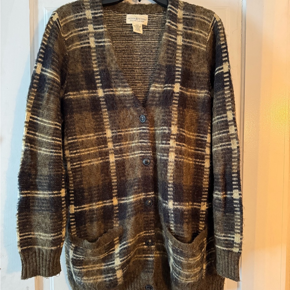 Denim & Supply Ralph Lauren Brown Plaid Cardigan
